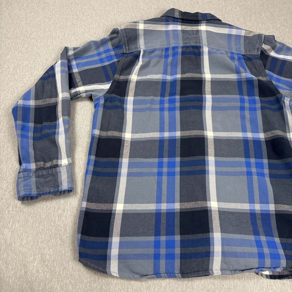 The North Face Men's‎ Flannel Shirt Medium Blue Plaid Long Sleeve Button Up - Picture 13 of 15